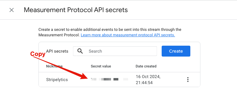 Google Analytics - Measurement Protocol API Key - Copy